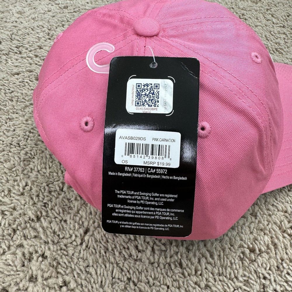 PGA Tour‎ Hat Classic Style 1963 Pink Golf Strapback Embroidered Cap NWT - Picture 9 of 11
